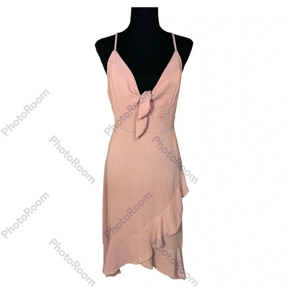 She + Sky Ruffle Mock Wrap Dress Size Large - Picture 1 of 12